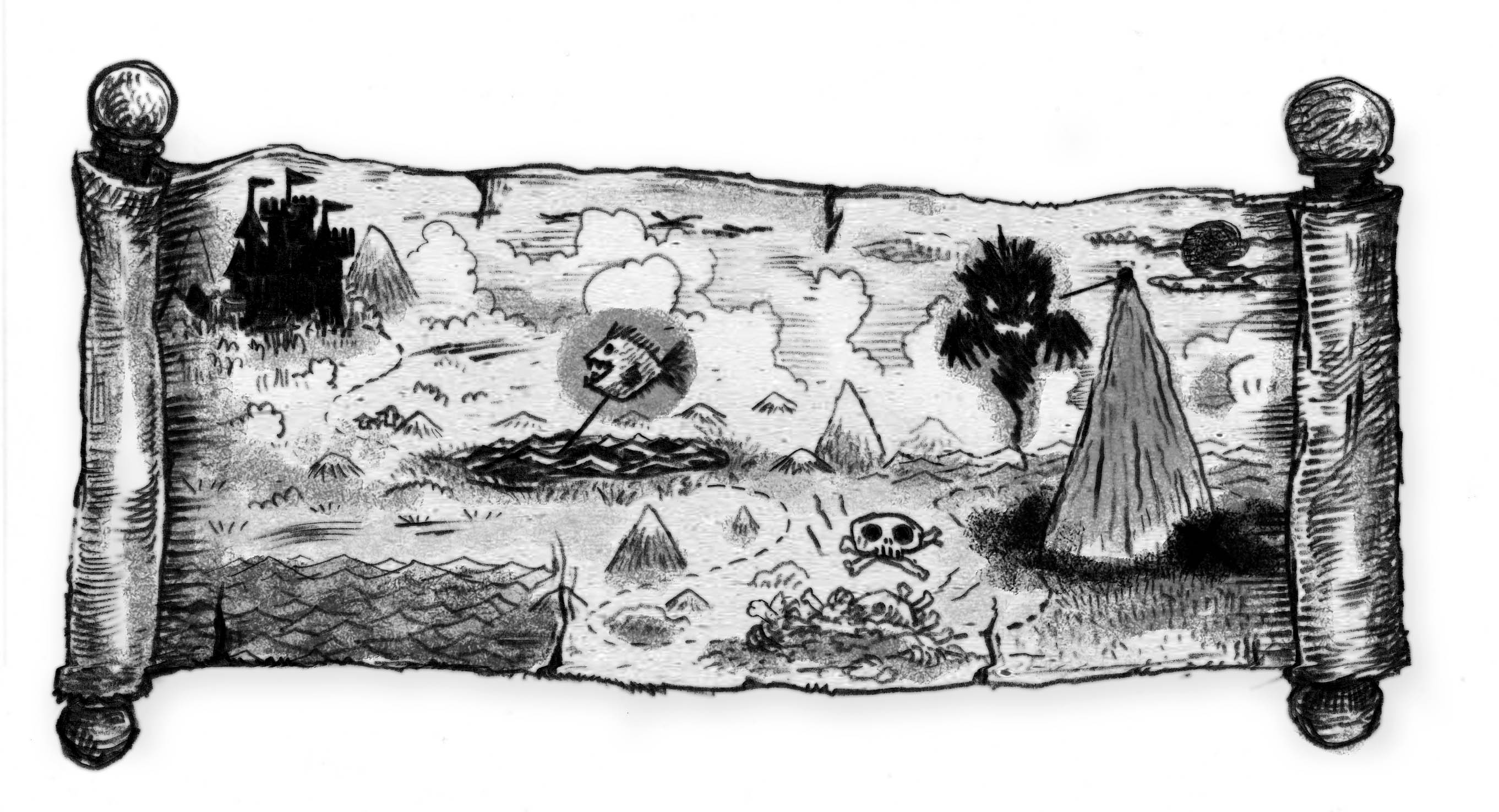 7) หนทางไปยังปราสาทแม่มดมีอุปสรรคสามประการ (ดูแผนที่)