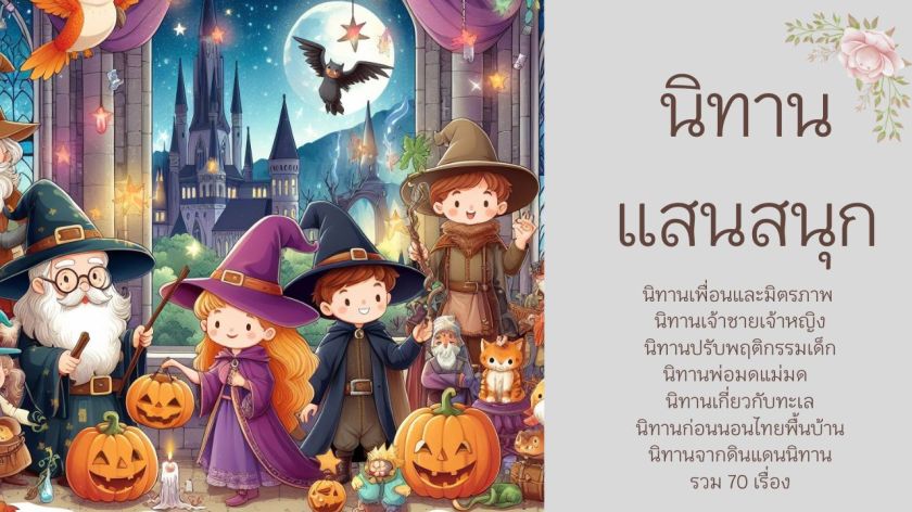 ภาพปกนิทานแสนสนุก รวม 7 หมวดหมู่นิทานก่อนนอนโดยนำบุญ นามเป็นบุญ